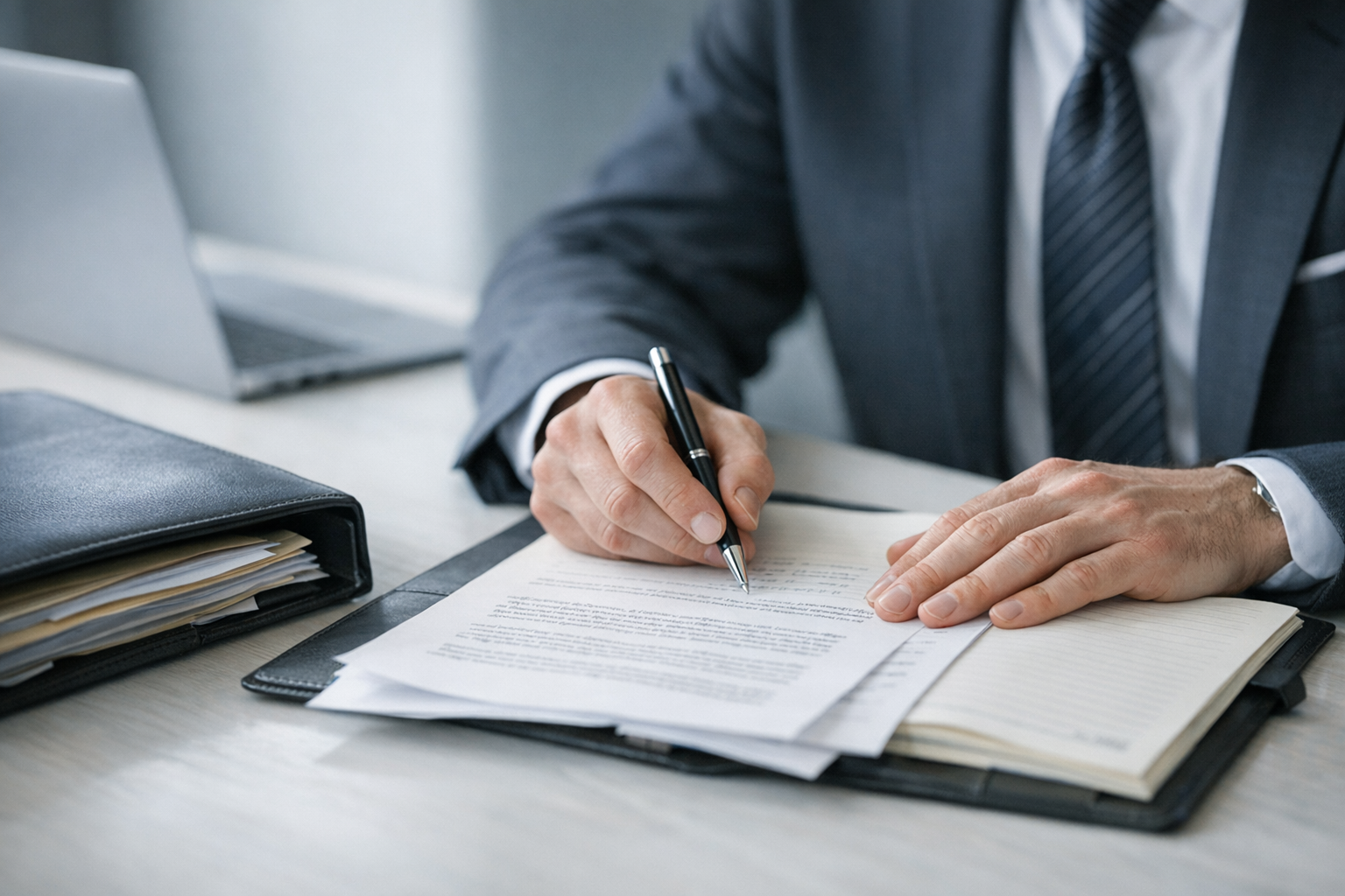 Prawnik analizujący dokumentację